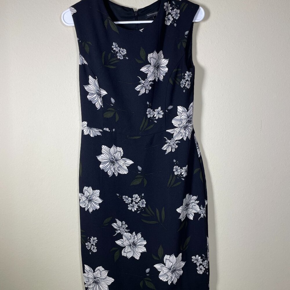 Banana Republic Factory Black Floral Midi Dress